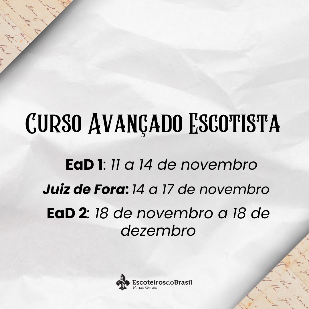 Curso Avançado Escotista - Juiz de Fora